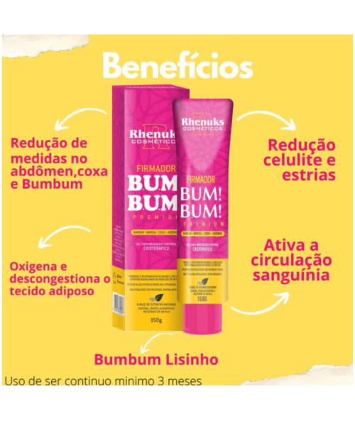 Gel Massageador Firmador de Bumbum, Coxa e Abdômen 150g Premium – Rhenuks