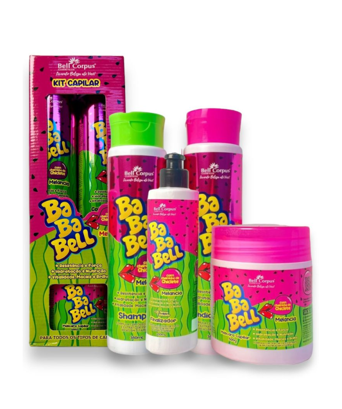 Kit Capilar Bababell Melancia com 4 itens - Bell Corpus Cosméticos