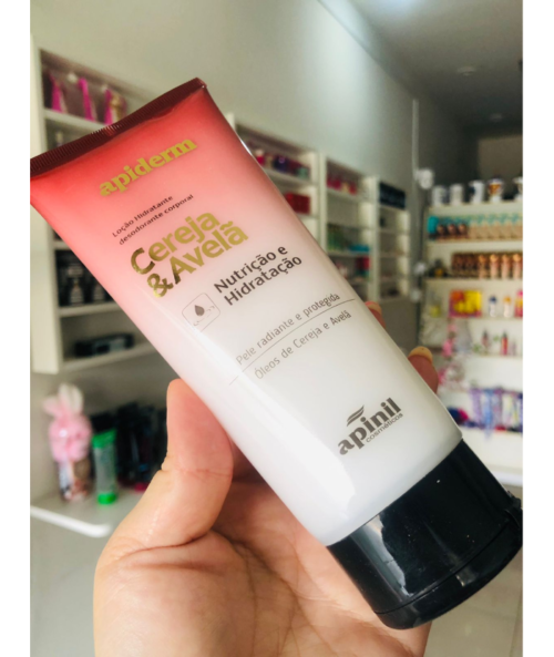 Cereja e Avela Loção Hidratante Desodorante Corporal Apiderm - 180g - Apinil